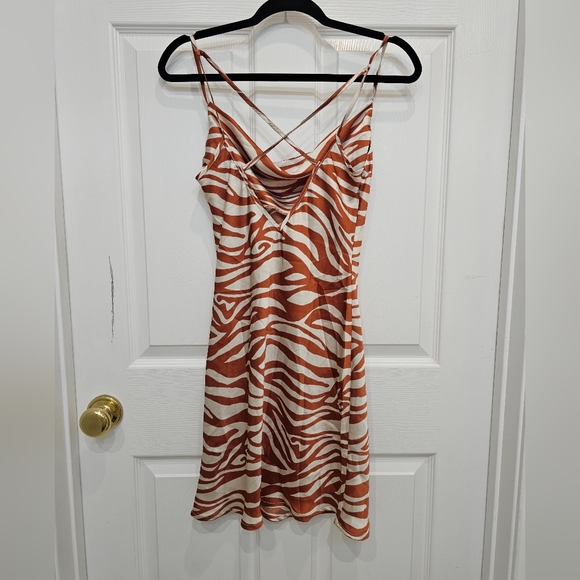 Timing, Women's Size Small, Orange Zebra Print Strappy Dress - Picture 4 of 10